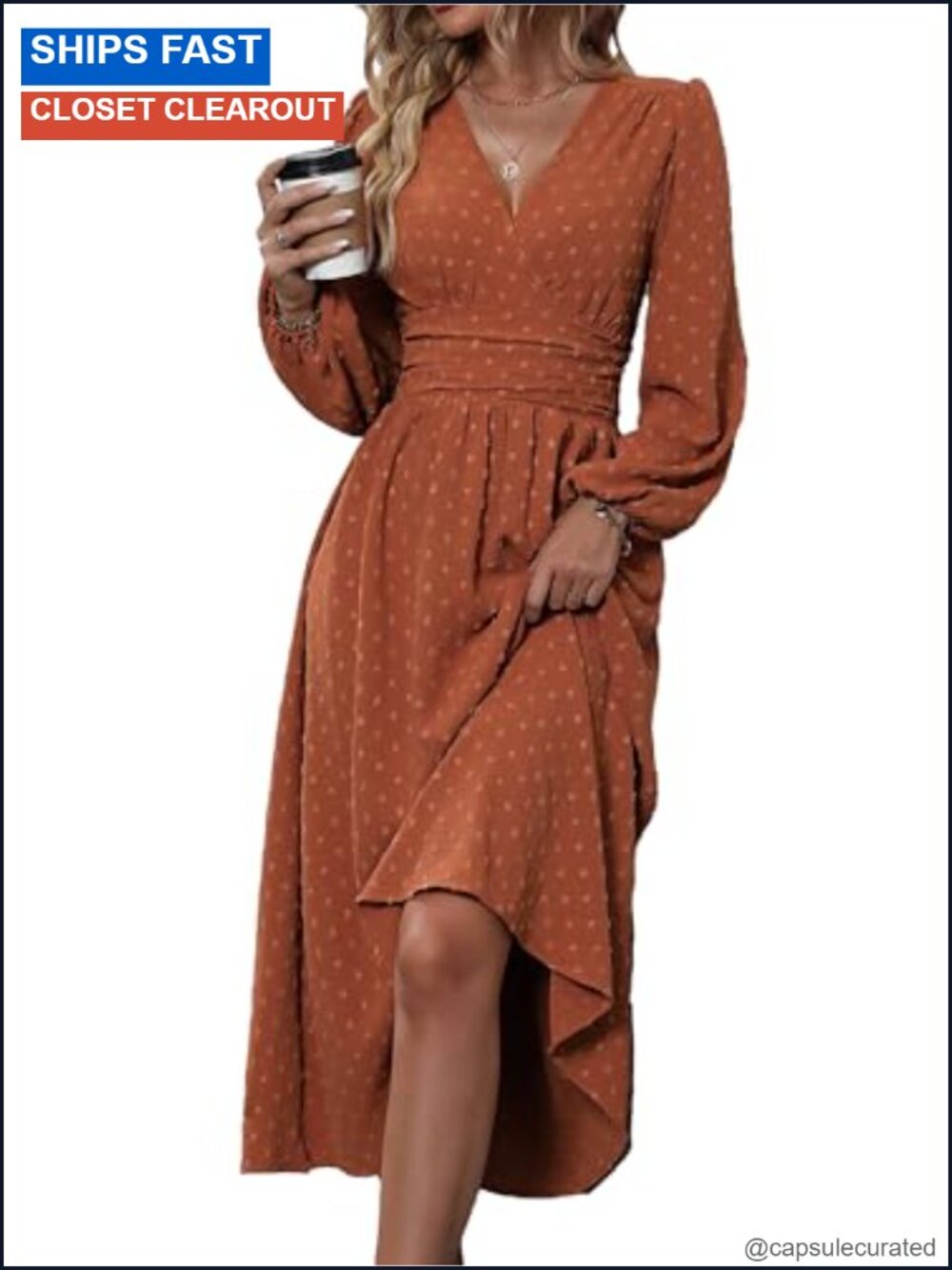 Womens Long Sleeve Maxi Dress V-Neck Wedding Guest Formal
